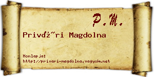 Privári Magdolna névjegykártya